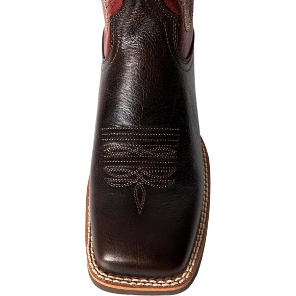 Women Square Toe Western Boots Wide Calf Cowgirl Boots Pull On Embroidered Red - Picture 4 of 9